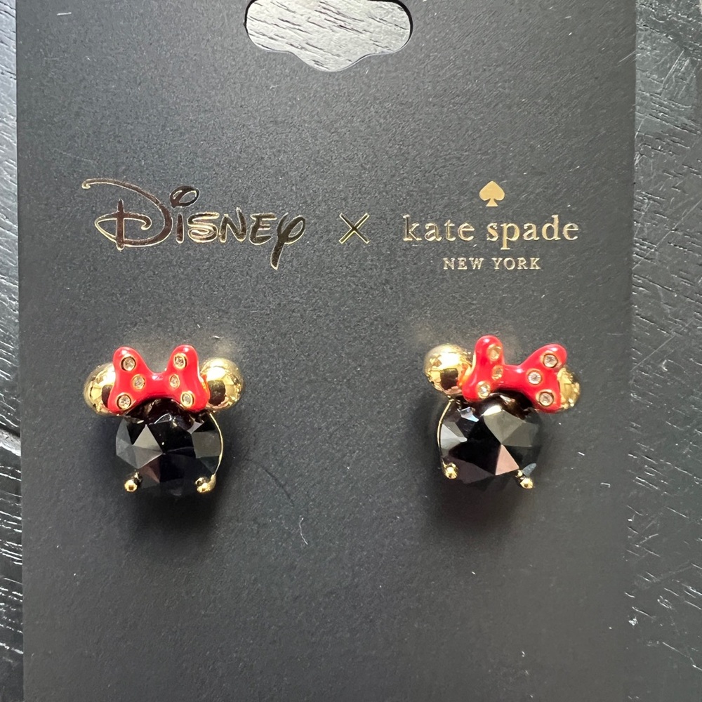 Kate Spade Minnie Mouse stud earrings NWT